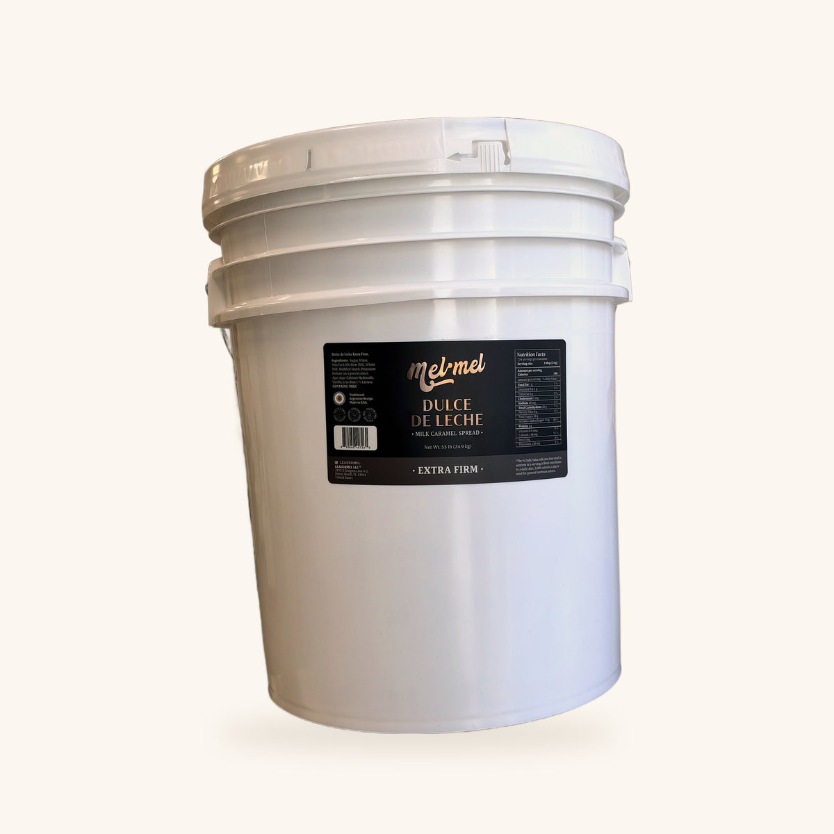 Mel·Mel Extra Firm dulce de leche — 55 lb foodservice bucket