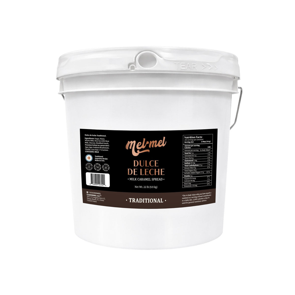 Mel·Mel Traditional dulce de leche — 22 lb foodservice bucket