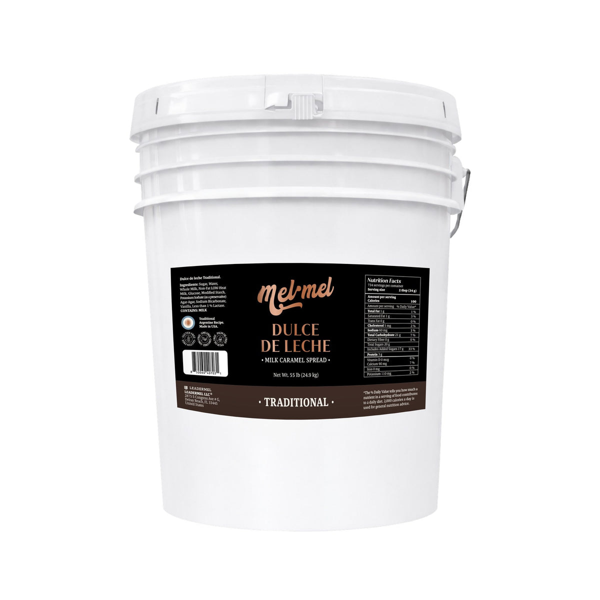 Mel·Mel Traditional dulce de leche — 55 lb foodservice bucket